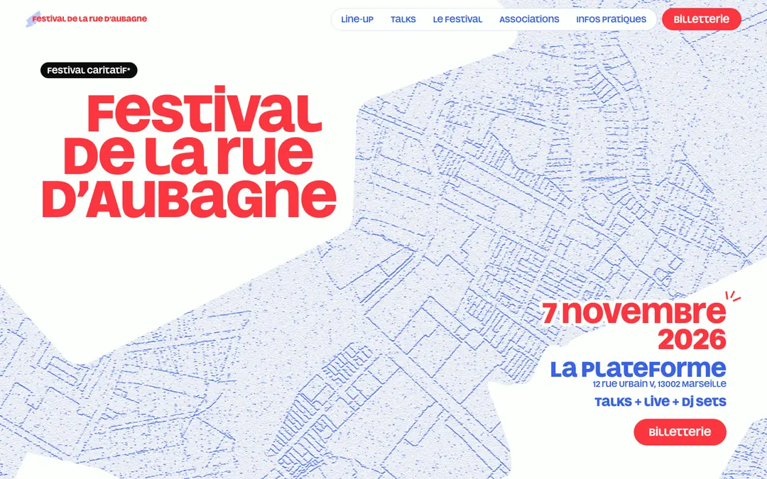 Section « Accueil » du site, à plat
